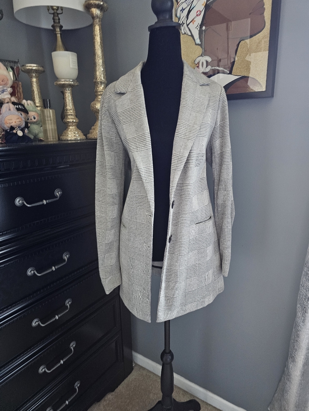 torrid Gray Plaid Longline Blazer